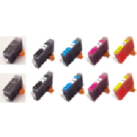 Canon PIXMA iP4000 - MP750 Inkjet Cartridge Bundle 2 BCI-3 Black Pigment, 2 Black BCI-6, 2 Cyan BCI-6, 2 Magenta BCI-6 and 2 Yellow BCI-6 set of Cartridges. Total of 10 cartridges. PLUS FREE shipping on Canadian orders!! 